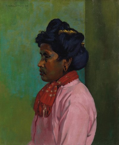 Black Woman with Pink Blouse by Felix Edouard Vallotton