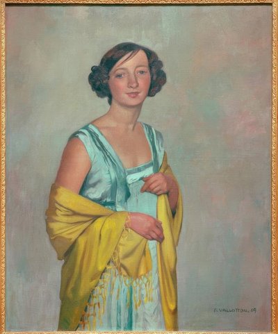 Portrait of a Lady with Yellow Scarf by Felix Edouard Vallotton