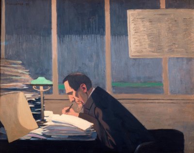 Felix Feneon at La Revue Blanche by Felix Edouard Vallotton