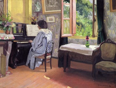 Lady at the Piano by Felix Edouard Vallotton
