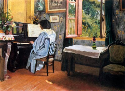 Lady at the Piano by Felix Edouard Vallotton