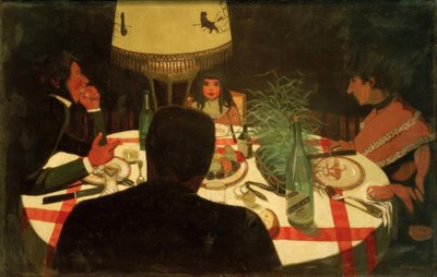 The Dinner, Lamp Effect by Felix Edouard Vallotton