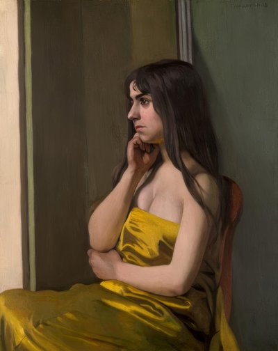 The Yellow Fabric by Felix Edouard Vallotton