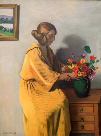 Woman with a Bunch of Flowers by Felix Edouard Vallotton