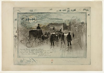 Funeral Procession on the Boulevard Clichy by Felix Hilaire Buhot
