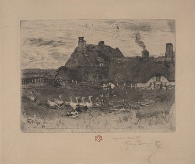 Les Petites Chaumieres by Felix Hilaire Buhot