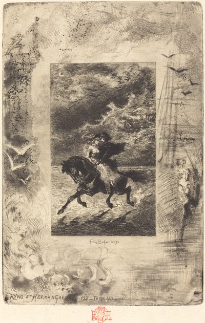 Ryno and Hermangarde by Felix Hilaire Buhot
