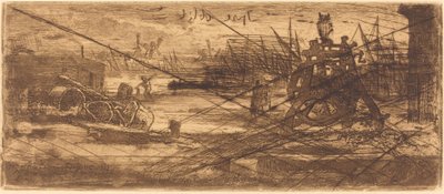 An Old Shipyard at Rochester by Felix Hilaire Buhot