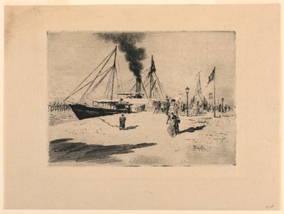 Wharf at Trouville by Felix Hilaire Buhot