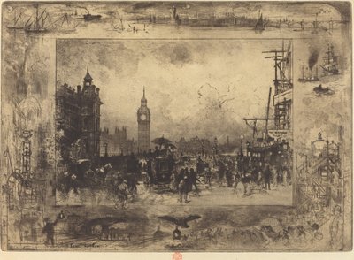 Westminster Bridge by Felix Hilaire Buhot