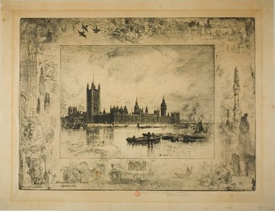 Westminster Palace, London by Felix Hilaire Buhot