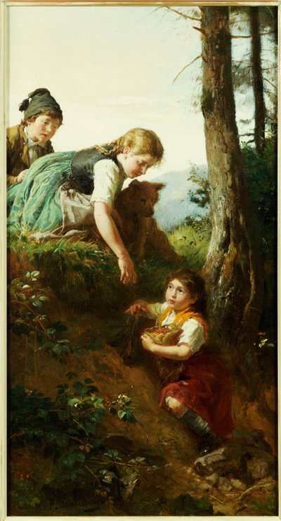 Children Picking Berries by Felix Schlesinger