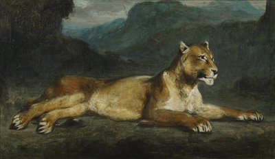 Reclining Lioness by Ferdinand Victor Eugene Delacroix