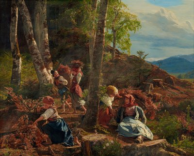 Brushwood Collectors in the Vienna Woods by Ferdinand Georg Waldmuller