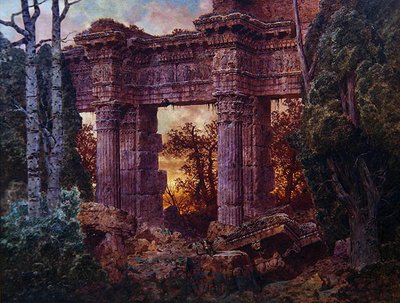 Roman Ruin at Twilight by Ferdinand Knab