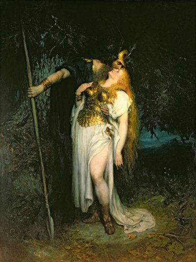 Wotan Bidding Farewell to Brunhilde, 1908 by Ferdinand Leeke