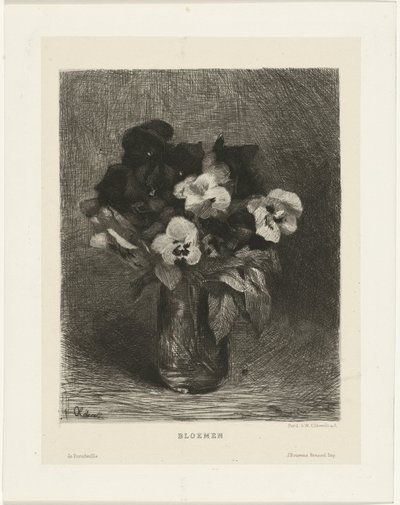 Violets in a Vase by Ferdinand Oldewelt