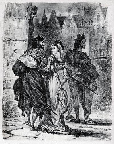 Faust, Gretschen and Mephistopheles by Ferdinand Victor Eugene Delacroix