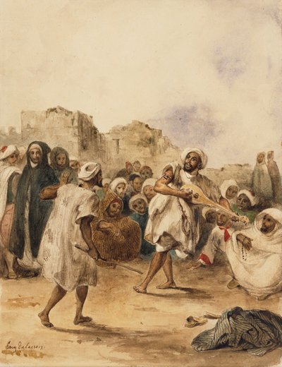 Strolling Players by Ferdinand Victor Eugene Delacroix
