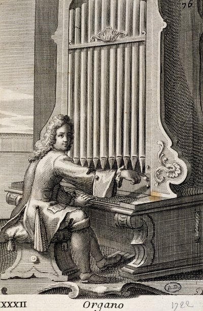 Man playing the organ by Filippo Bonanni