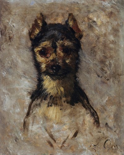 Head of dog by Filippo Palizzi