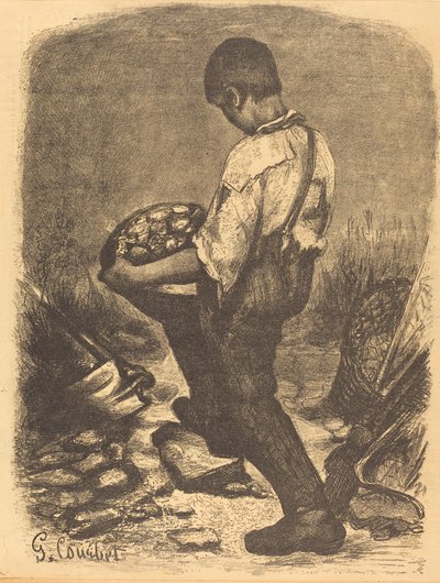The Stone Breaker by Firmin Gillot after Gustave Courbet
