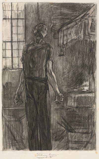 The Hanged Man in the Forge by Félicien Rops