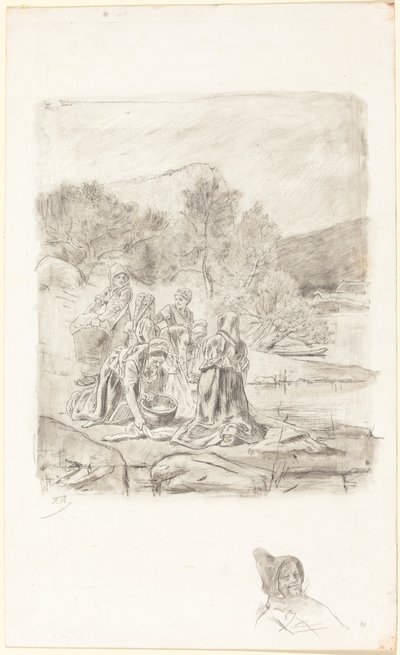Washerwomen, c.1884-1887 by Félicien Rops