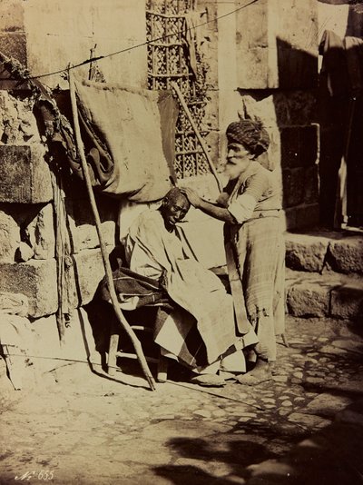 Album Damas et Baalbek: Syrian Barber by Félix Bonfils
