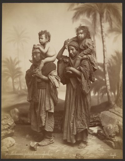 Bedouins Carrying Their Children by Félix Bonfils
