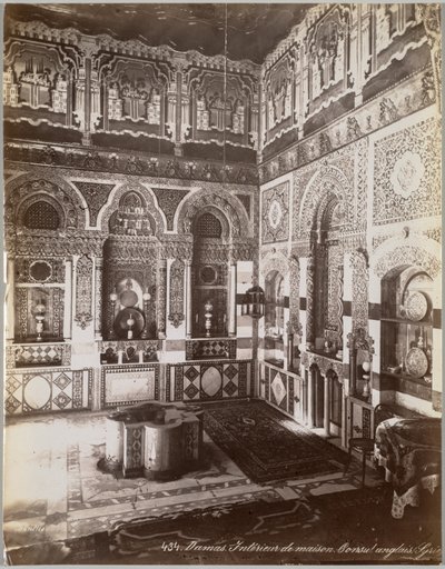 Damascus. Interior of House. English Consul (Syria) by Félix Bonfils