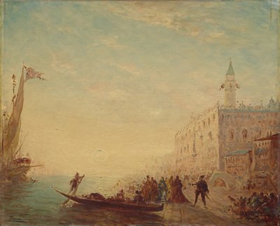 Riva degli Schiavoni, Sunset by Félix Ziem