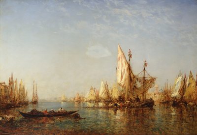 Shipping on the Grand Canal, Venice by Félix Ziem