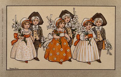 Lilies, Victorian Card by Florence Hardy