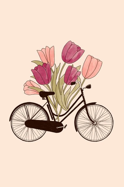 Bicycle and flower: Amsterdam, 2022 by Florent Bodart