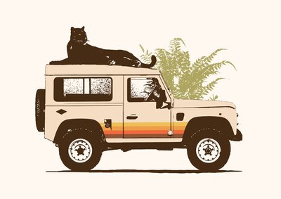 Black Panther on Car by Florent Bodart