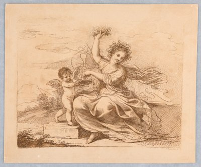 Flora, with a Cupid by Francesco Bartolozzi