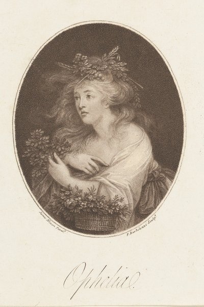 Ophelia, Hamlet, Act 4, 1784 by Francesco Bartolozzi