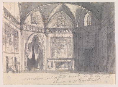 Hall with Gothic Vaults and Alcove by Francesco Cocchi