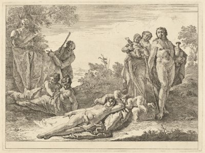 Nine Figures around a Herm of Pan by Francesco Fontebasso