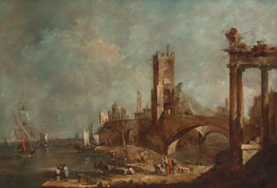 Capriccio of a Harbor by Francesco Guardi