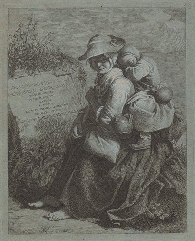 Seated Peasant Woman with Sleeping Child by Francesco Londonio