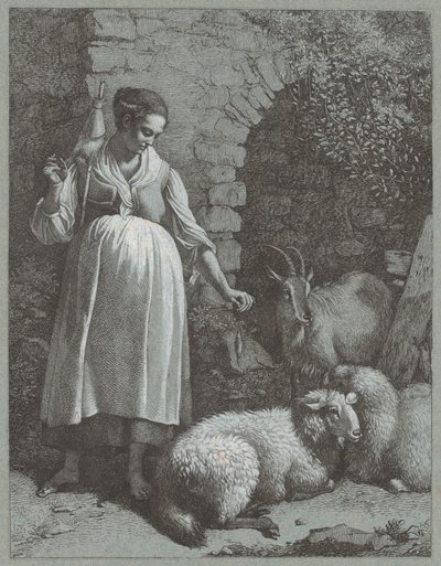 Woman Spinning Yarn by an Arch, 1764 by Francesco Londonio