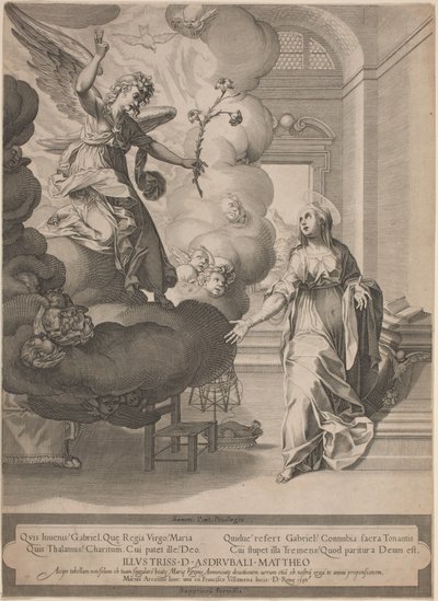 The Annunciation by Francesco Villamena, after Mario Arconio