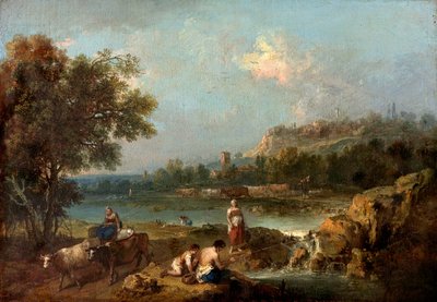 River Scene with Peasants by Francesco Zuccarelli