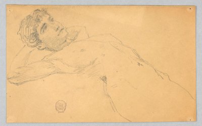 Sketch of Female Nude by Francis Augustus Lathrop