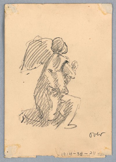 Sketch of Kneeling Angel by Francis Augustus Lathrop