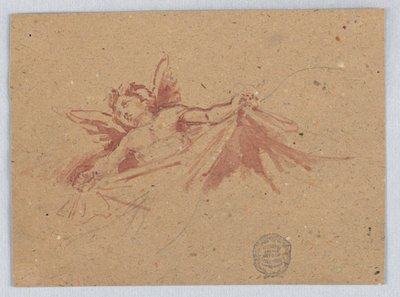 Sketch of Putti with Drapery by Francis Augustus Lathrop