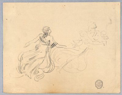 Sketch of Two Female Figures by Francis Augustus Lathrop