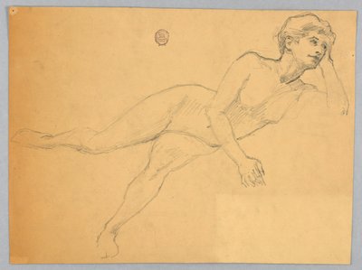 Sketch of a Female Nude by Francis Augustus Lathrop